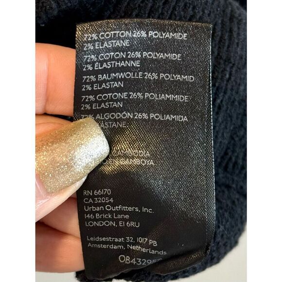 Free People Black Ottoman Slouchy Tunic Oversized Sweater Dress Women’s Medium - Picture 8 of 12